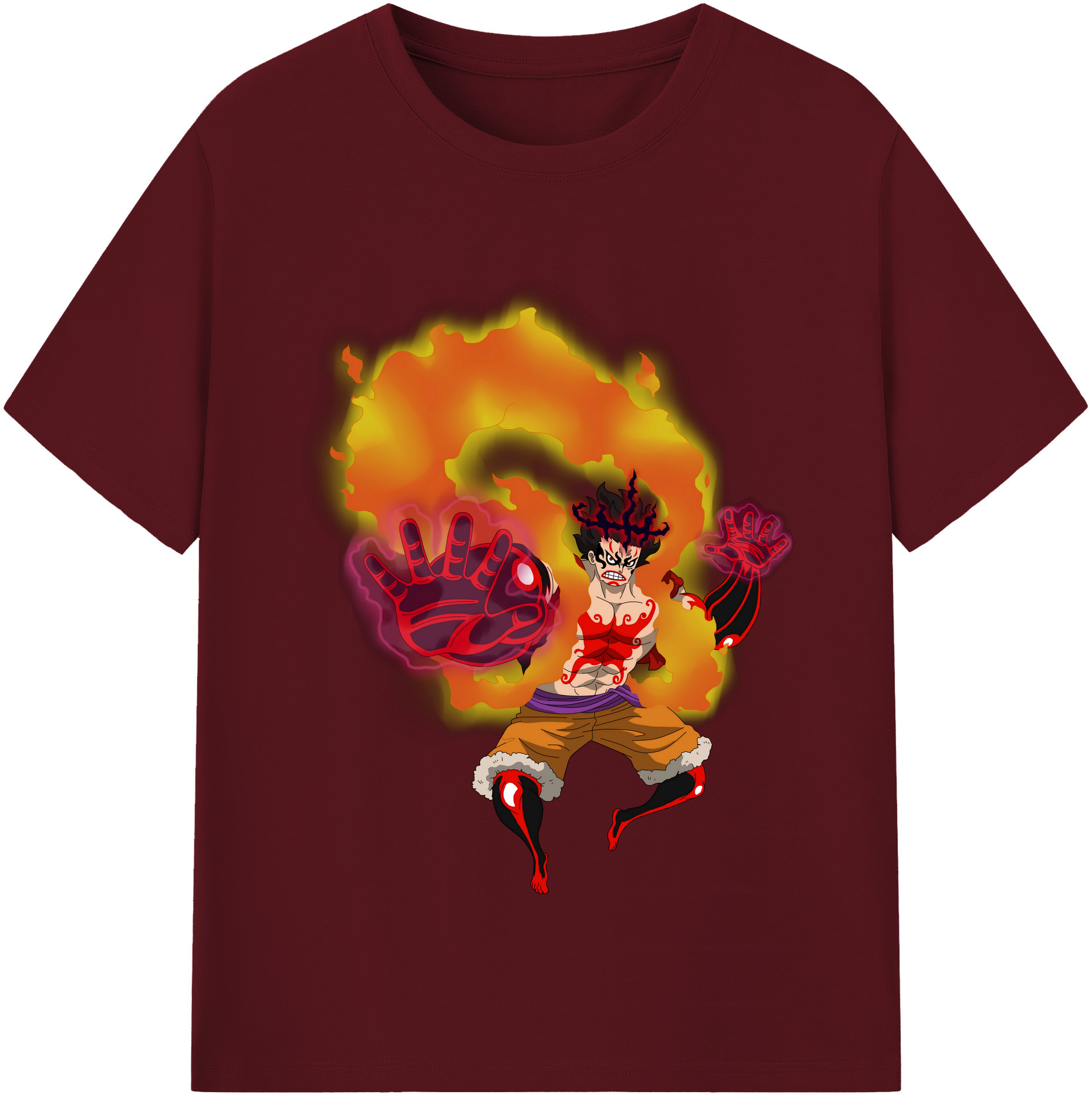 ワンピース モンキー・D・ルフィ ONE PIECE Monkey D. Luffy 綿100％半袖Tシャツ（フロントプリント）